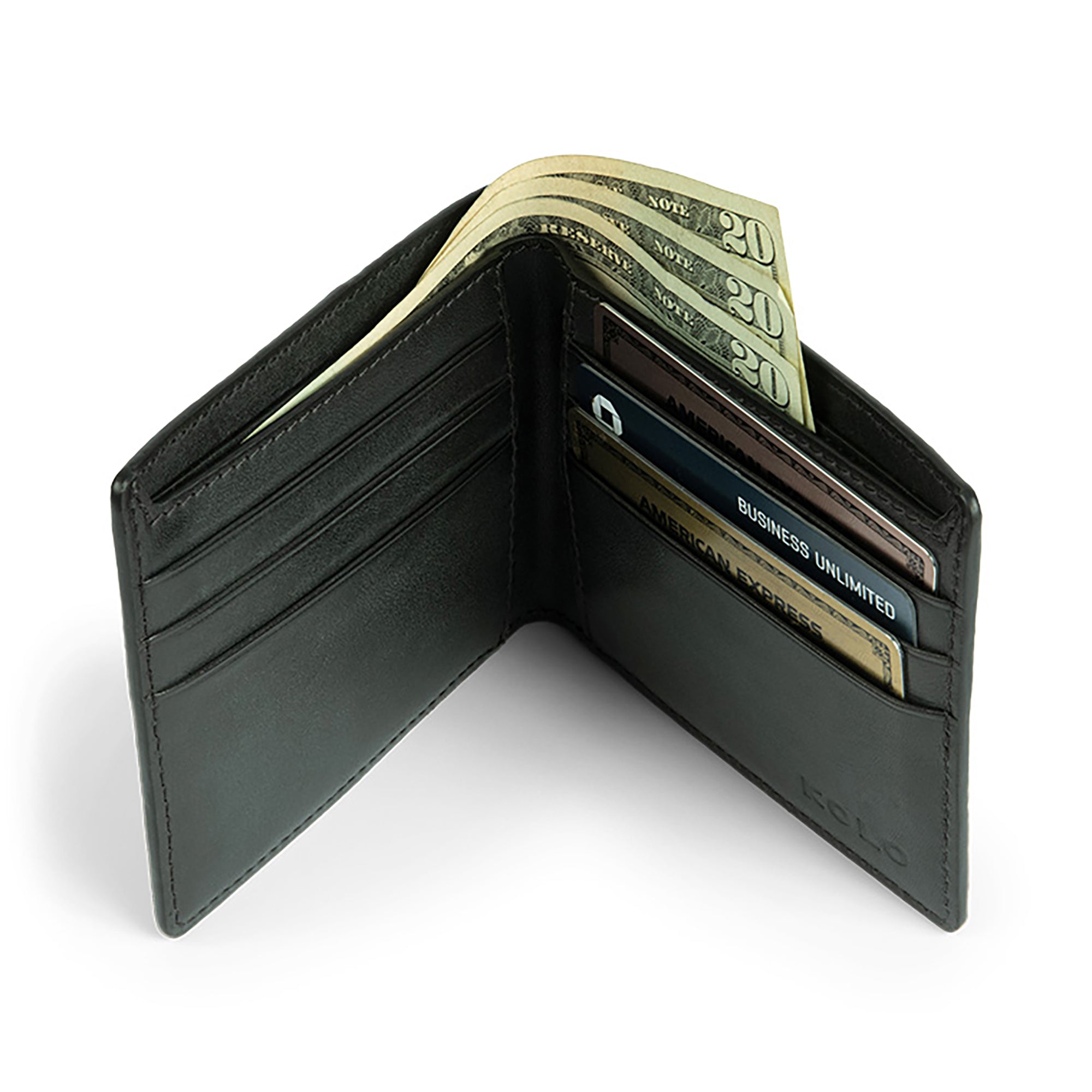 black camden bi-fold wallet