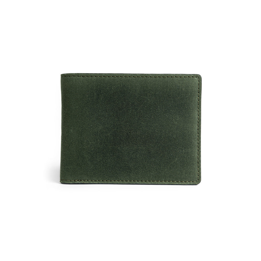 sage bi-fold waxed wallet