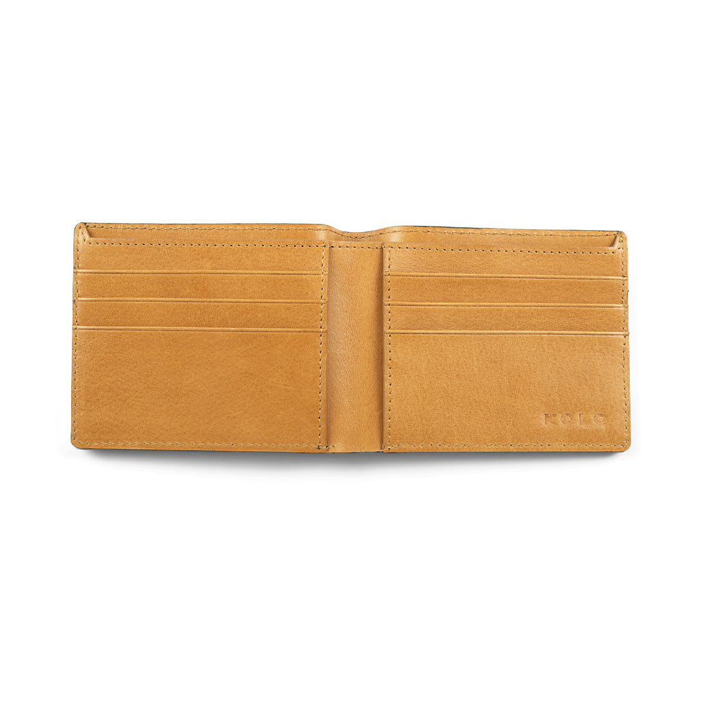 sage bi-fold waxed wallet