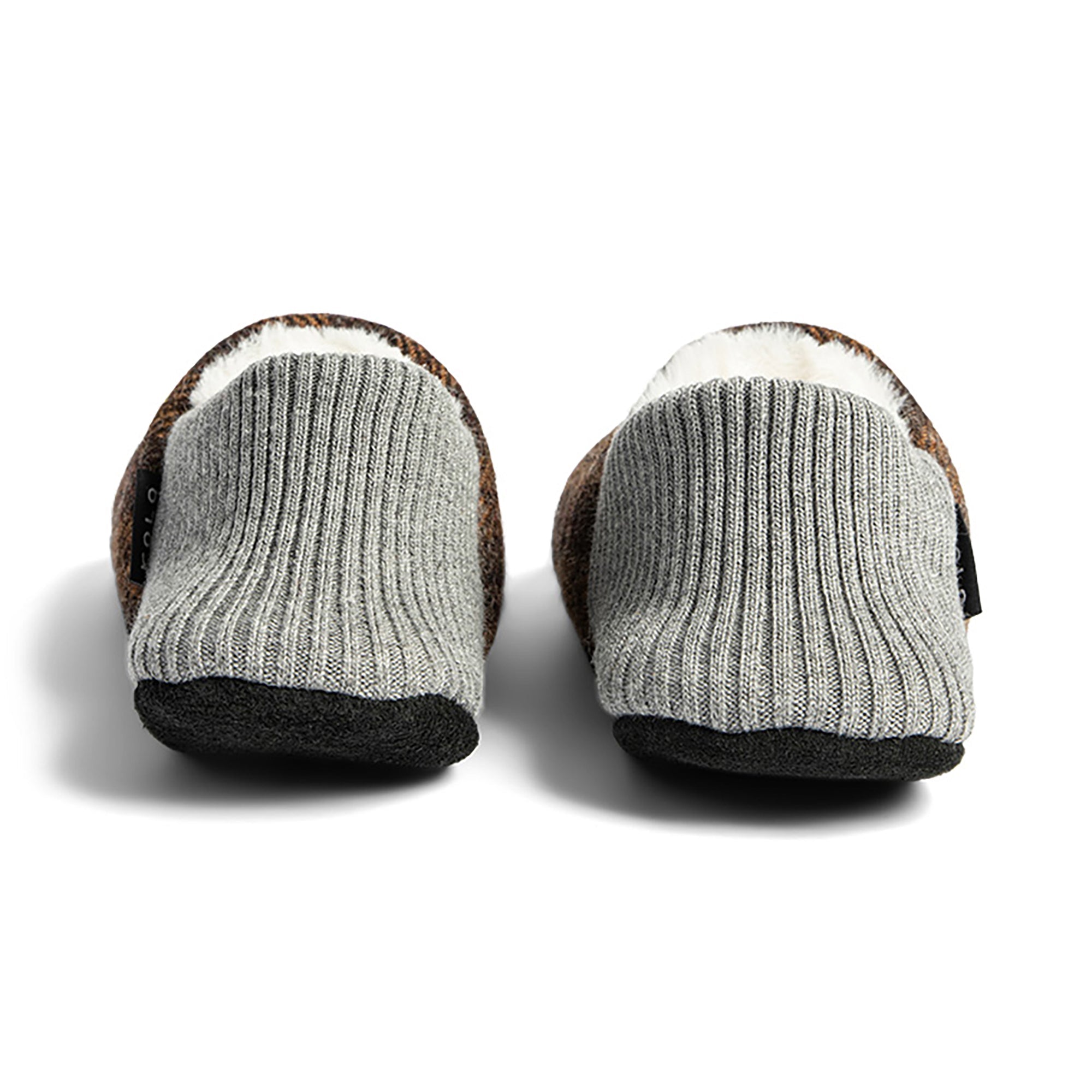 Lanton Tweed House Shoes - Fur-Lined