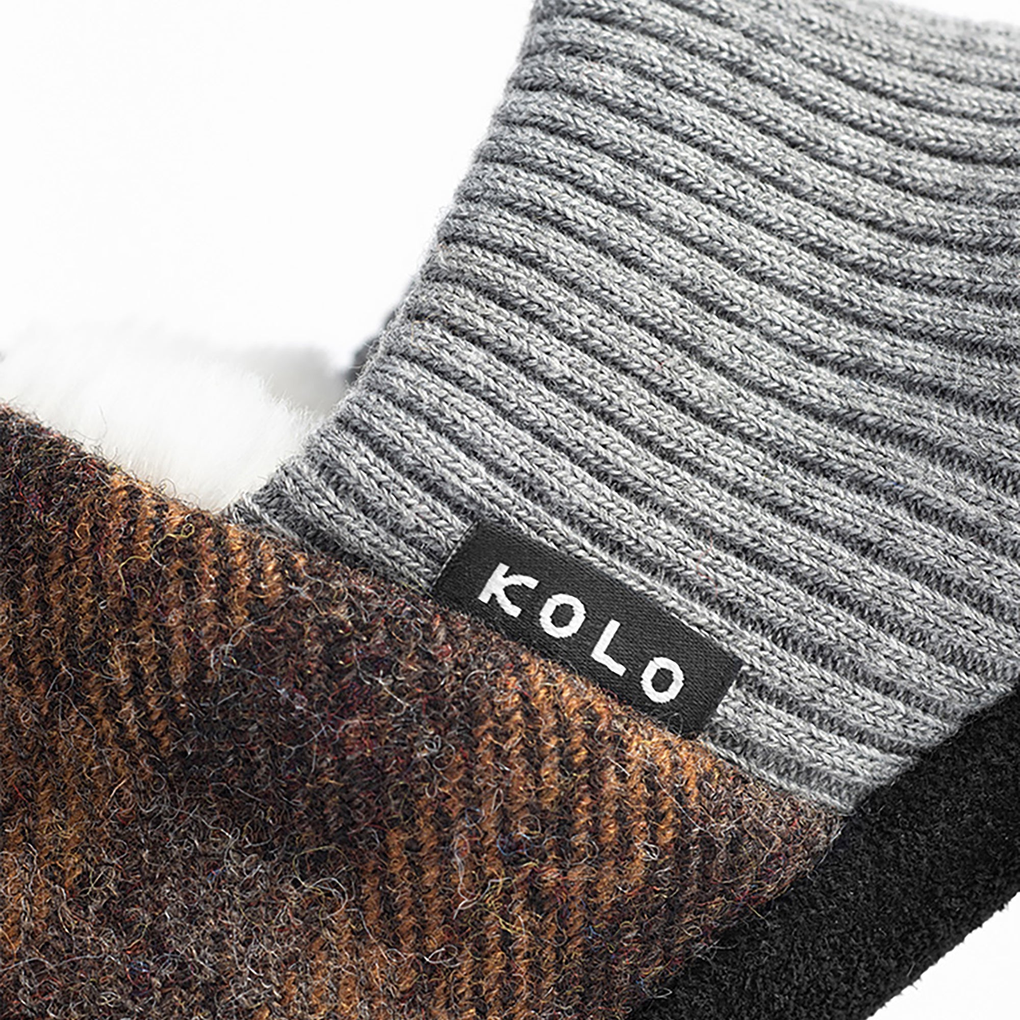 Lanton Tweed House Shoes - Fur-Lined