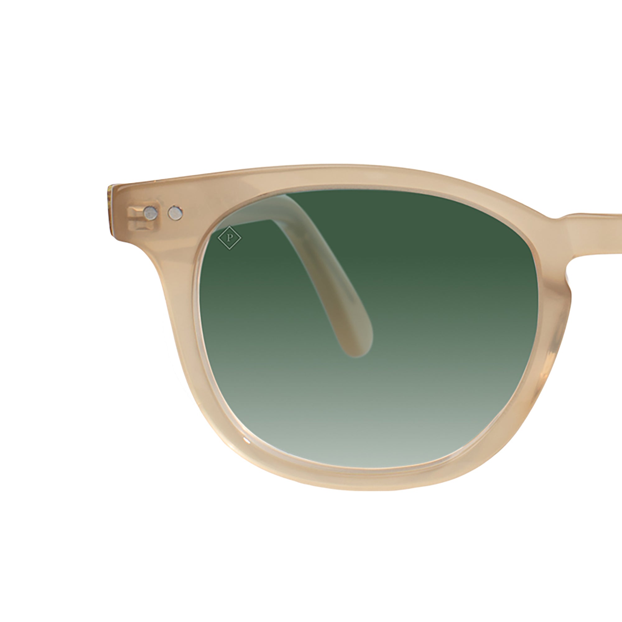 chester honey polarized sunglasses with green lens